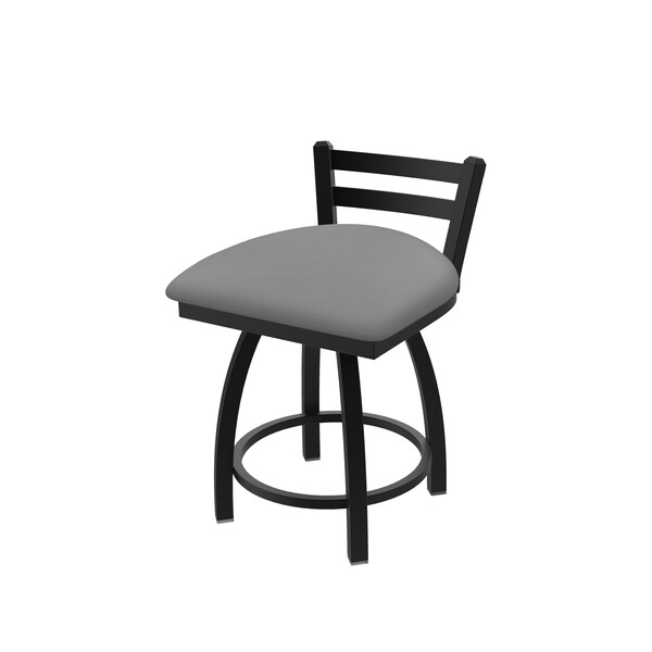 Holland Bar Stool Co 18" Low Back Swivel Vanity Stool, Black Wrinkle, Canter Grey Seat - 41118BW007