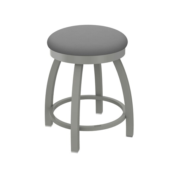 Holland Bar Stool Co 18" Swivel Vanity Stool, Nickel Finish, Canter Grey Seat - 80218AN007