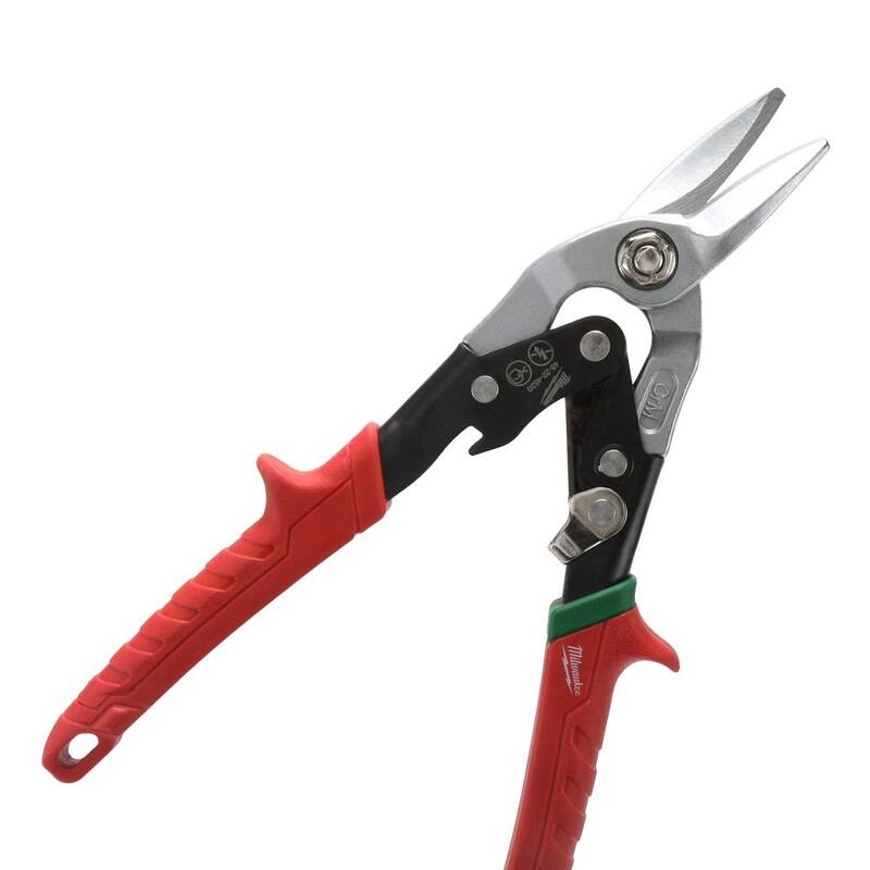 Milwaukee Straight-Cut Offset Aviation Snip (3-Pack) with Screwdriver Set (8-Piece) - 48-22-4533-48-22-2718