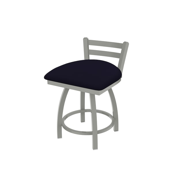 Holland Bar Stool Co 18" Low Back Swivel Vanity Stool, Nickel Finish, Canter Twilight Seat - 41118AN002