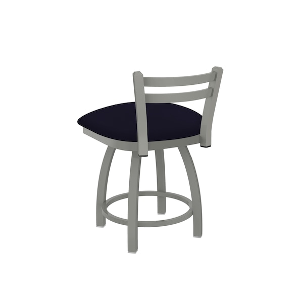 Holland Bar Stool Co 18" Low Back Swivel Vanity Stool, Nickel Finish, Canter Twilight Seat - 41118AN002