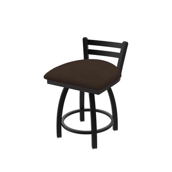 Holland Bar Stool Co 18" Low Back Swivel Vanity Stool, Black Wrinkle, Rein Coffee Seat - 41118BW025