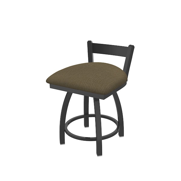 Holland Bar Stool Co 18" Low Back Swivel Vanity Stool, Pewter Finish, Graph Cork Seat - 82118PW017