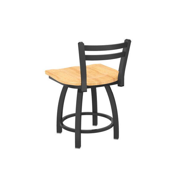 Holland Bar Stool Co 18" Low Back Swivel Vanity Stool, Pewter Finish, Nat Maple Seat - 41118PWNATMPL