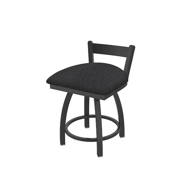 Holland Bar Stool Co 18" Low Back Swivel Vanity Stool, Pewter Finish, Graph Anchor Seat - 82118PW014