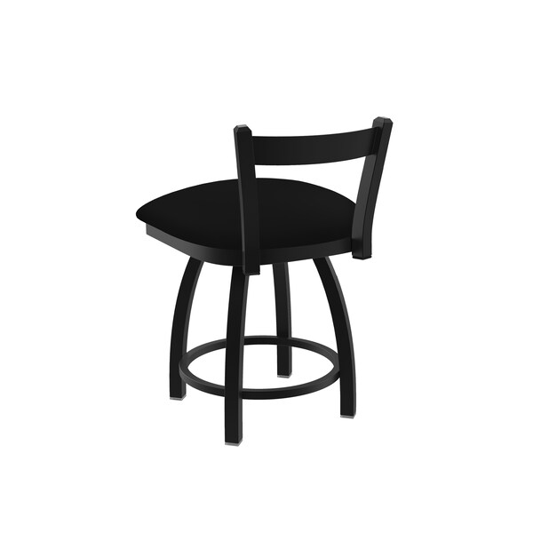 Holland Bar Stool Co 18" Low Back Swivel Vanity Stool, Black Wrinkle, Black Vinyl Seat - 82118BWBLKVINYL