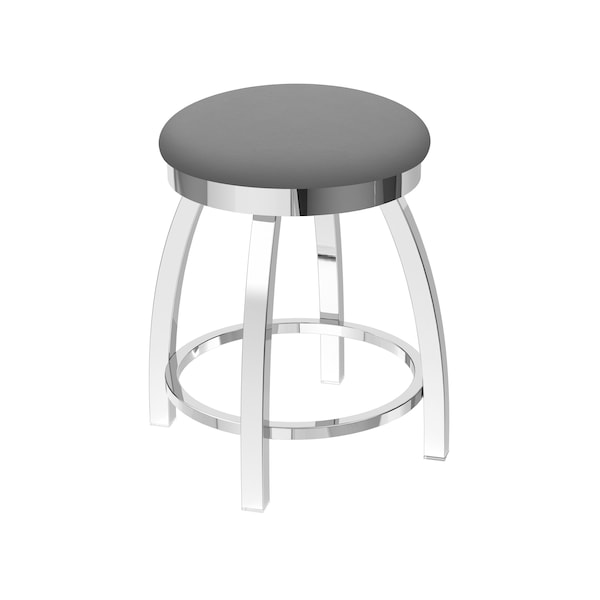 Holland Bar Stool Co 18" Swivel Vanity Stool, Chrome Finish, Canter Grey Seat - 80218CH007