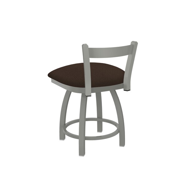 Holland Bar Stool Co 18" Low Back Swivel Vanity Stool, Nickel Finish, Rein Coffee Seat - 82118AN025