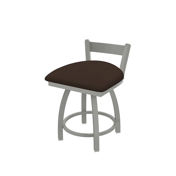 Holland Bar Stool Co 18" Low Back Swivel Vanity Stool, Nickel Finish, Rein Coffee Seat - 82118AN025