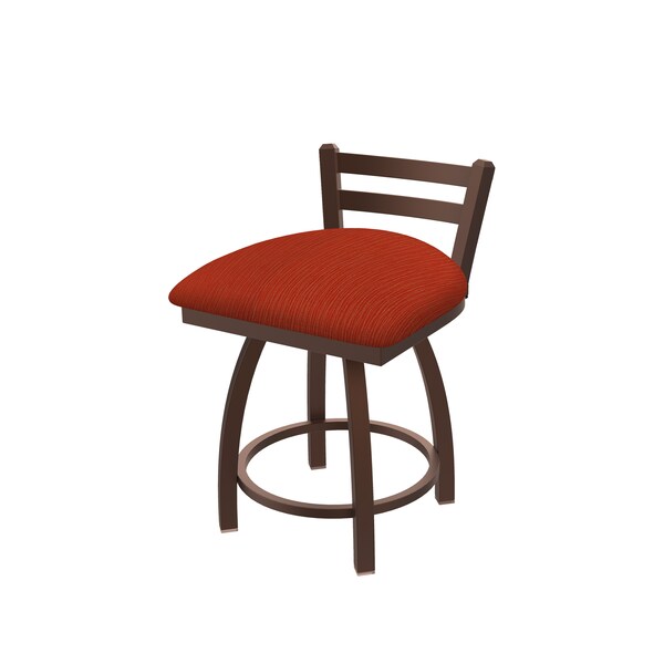 Holland Bar Stool Co 18" Low Back Swivel Vanity Stool, Bronze Finish, Graph Poppy Seat - 41118BZ021