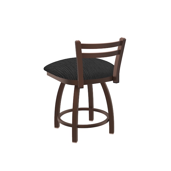 Holland Bar Stool Co 18" Low Back Swivel Vanity Stool, Bronze Finish, Graph Coal Seat - 41118BZ018