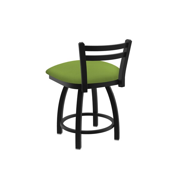 Holland Bar Stool Co 18" Low Back Swivel Vanity Stool, Black Wrinkle, Canter Kiwi Green Seat - 41118BW009