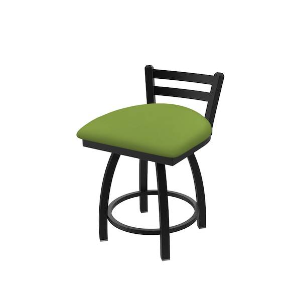 Holland Bar Stool Co 18" Low Back Swivel Vanity Stool, Black Wrinkle, Canter Kiwi Green Seat - 41118BW009