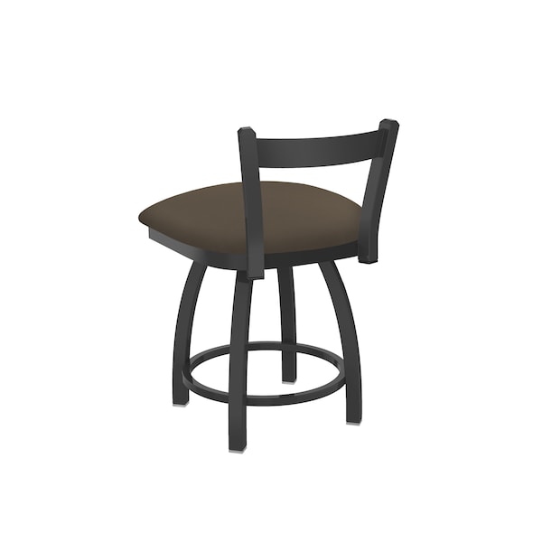 Holland Bar Stool Co 18" Low Back Swivel Vanity Stool, Pewter Finish, Canter Earth Seat - 82118PW006