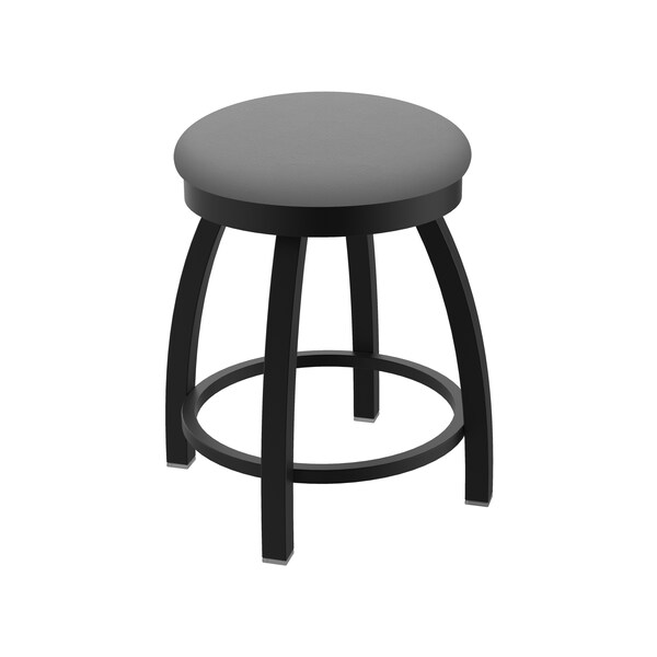 Holland Bar Stool Co 18" Swivel Vanity Stool, Black Wrinkle, Canter Grey Seat - 80218BW007