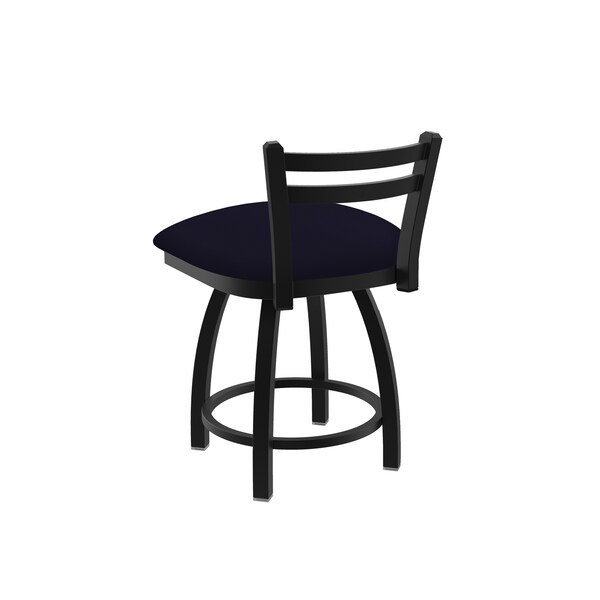 Holland Bar Stool Co 18" Low Back Swivel Vanity Stool, Black Wrinkle, Canter Twilight Seat - 41118BW002