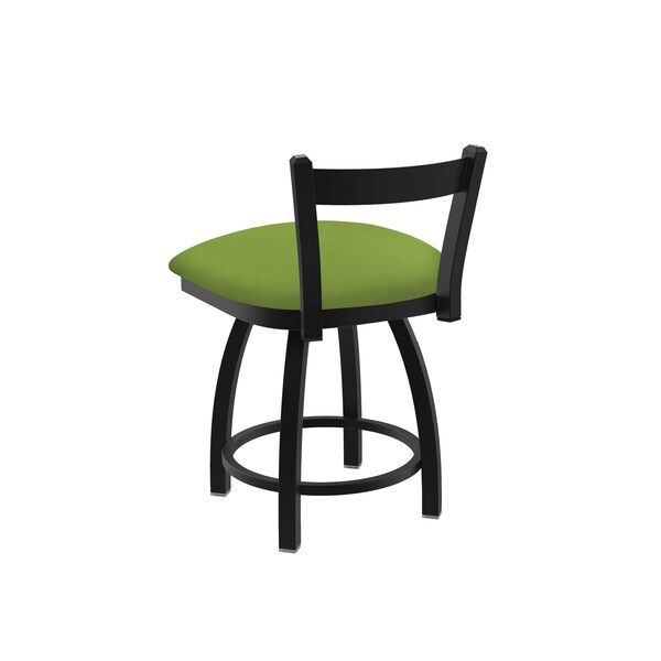 Holland Bar Stool Co 18" Low Back Swivel Vanity Stool, Black Wrinkle, Canter Kiwi Green Seat - 82118BW009