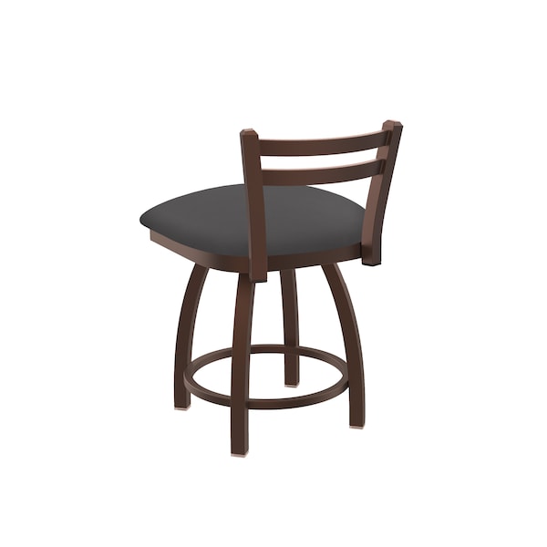 Holland Bar Stool Co 18" Low Back Swivel Vanity Stool, Bronze Finish, Canter Storm Seat - 41118BZ004