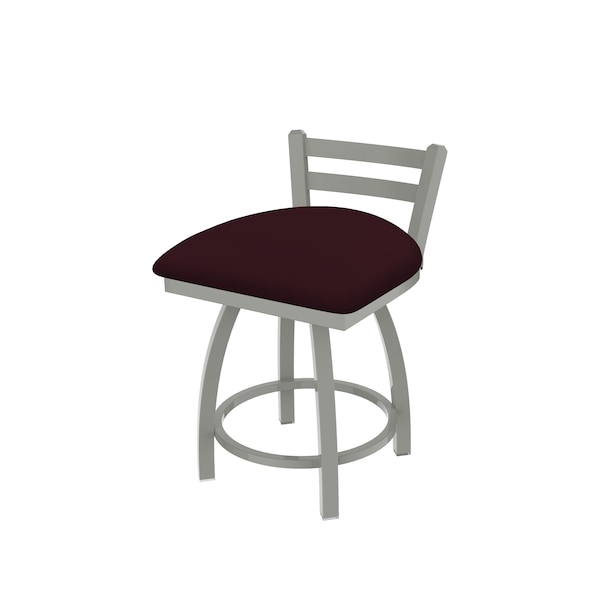 Holland Bar Stool Co 18" Low Back Swivel Vanity Stool, Nickel Finish, Canter Bordeaux Seat - 41118AN005