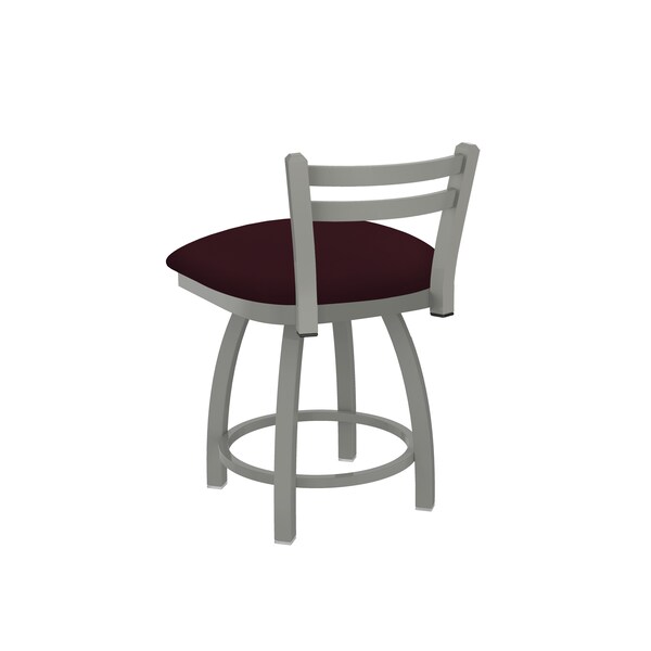 Holland Bar Stool Co 18" Low Back Swivel Vanity Stool, Nickel Finish, Canter Bordeaux Seat - 41118AN005