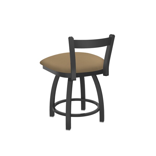 Holland Bar Stool Co 18" Low Back Swivel Vanity Stool, Pewter Finish, Canter Sand Seat - 82118PW013