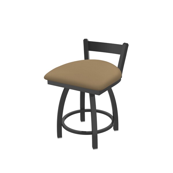Holland Bar Stool Co 18" Low Back Swivel Vanity Stool, Pewter Finish, Canter Sand Seat - 82118PW013