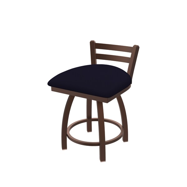 Holland Bar Stool Co 18" Low Back Swivel Vanity Stool, Bronze Finish, Canter Twilight Seat - 41118BZ002