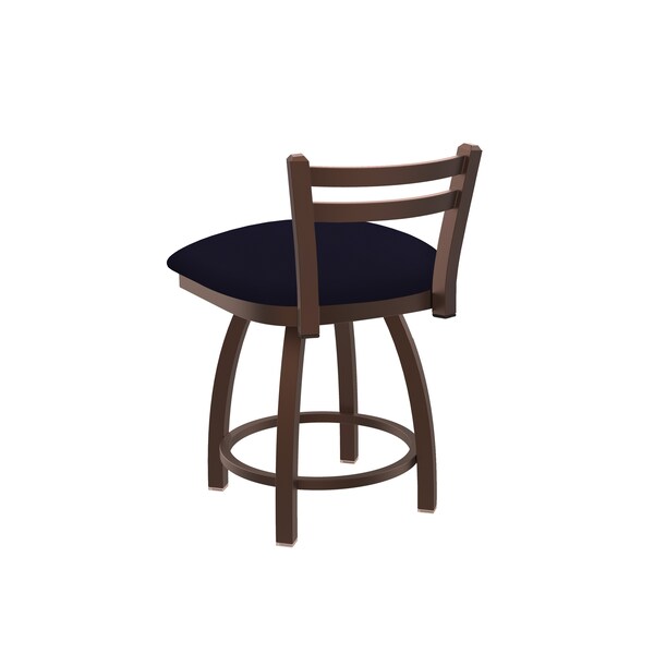 Holland Bar Stool Co 18" Low Back Swivel Vanity Stool, Bronze Finish, Canter Twilight Seat - 41118BZ002