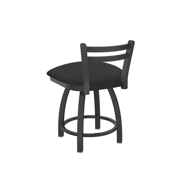 Holland Bar Stool Co 18" Low Back Swivel Vanity Stool, Pewter Finish, Canter Iron Seat - 41118PW008