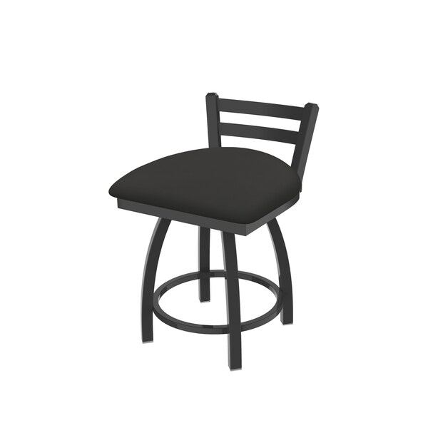 Holland Bar Stool Co 18" Low Back Swivel Vanity Stool, Pewter Finish, Canter Iron Seat - 41118PW008