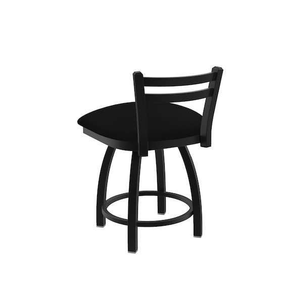Holland Bar Stool Co 18" Low Back Swivel Vanity Stool, Black Wrinkle, Black Vinyl Seat - 41118BWBLKVINYL
