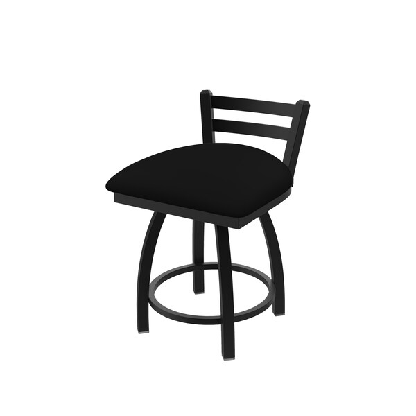 Holland Bar Stool Co 18" Low Back Swivel Vanity Stool, Black Wrinkle, Black Vinyl Seat - 41118BWBLKVINYL