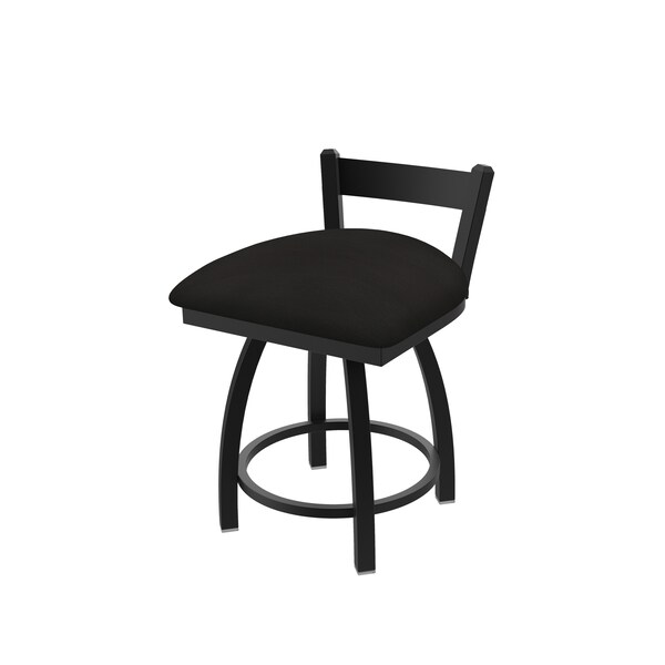 Holland Bar Stool Co 18" Low Back Swivel Vanity Stool, Black Wrinkle, Canter Espresso Seat - 82118BW003