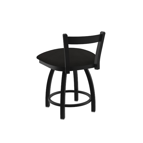 Holland Bar Stool Co 18" Low Back Swivel Vanity Stool, Black Wrinkle, Canter Espresso Seat - 82118BW003