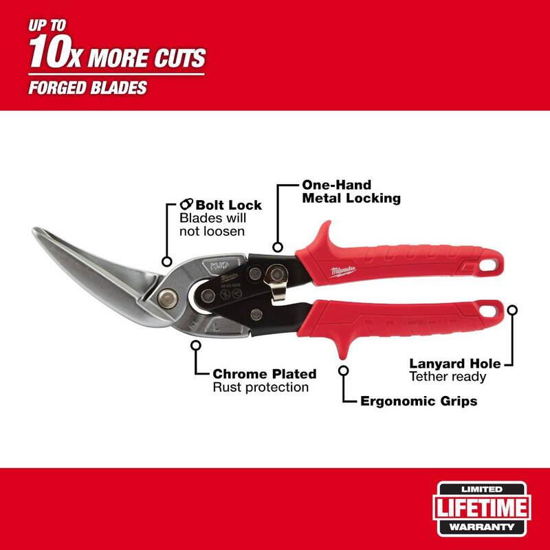 Milwaukee 11 in. Long Left-Cut Offset Snips - 48-22-4538