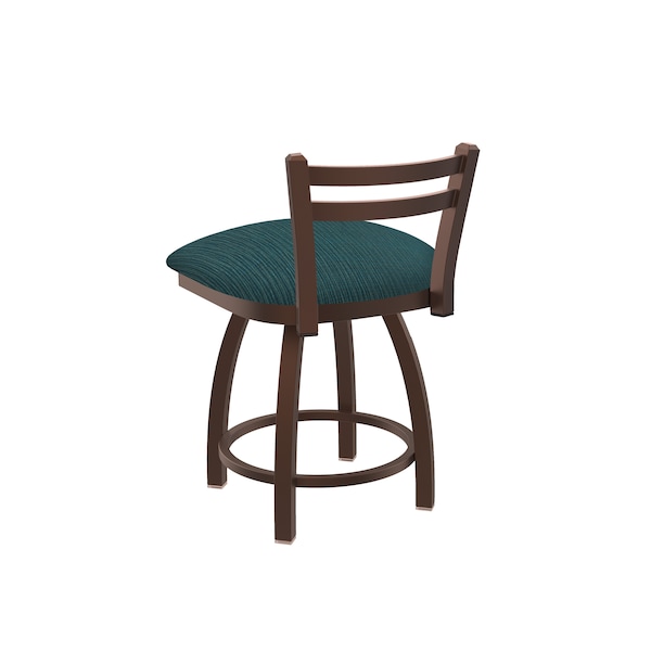 Holland Bar Stool Co 18" Low Back Swivel Vanity Stool, Bronze Finish, Graph Tidal Seat - 41118BZ022