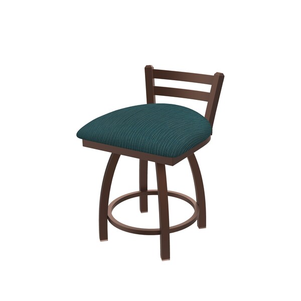 Holland Bar Stool Co 18" Low Back Swivel Vanity Stool, Bronze Finish, Graph Tidal Seat - 41118BZ022
