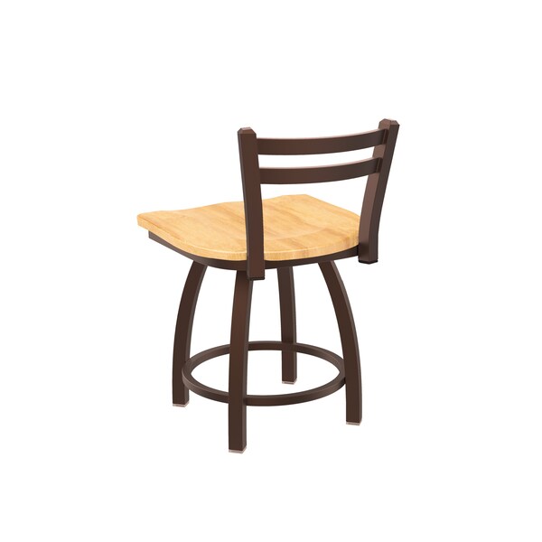 Holland Bar Stool Co 18" Low Back Swivel Vanity Stool, Bronze Finish, Nat Maple Seat - 41118BZNATMPL