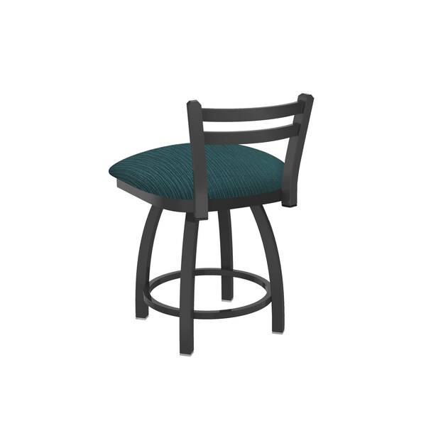 Holland Bar Stool Co 18" Low Back Swivel Vanity Stool, Pewter Finish, Graph Tidal Seat - 41118PW022