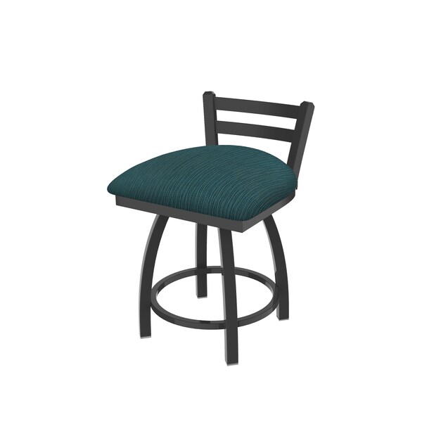 Holland Bar Stool Co 18" Low Back Swivel Vanity Stool, Pewter Finish, Graph Tidal Seat - 41118PW022