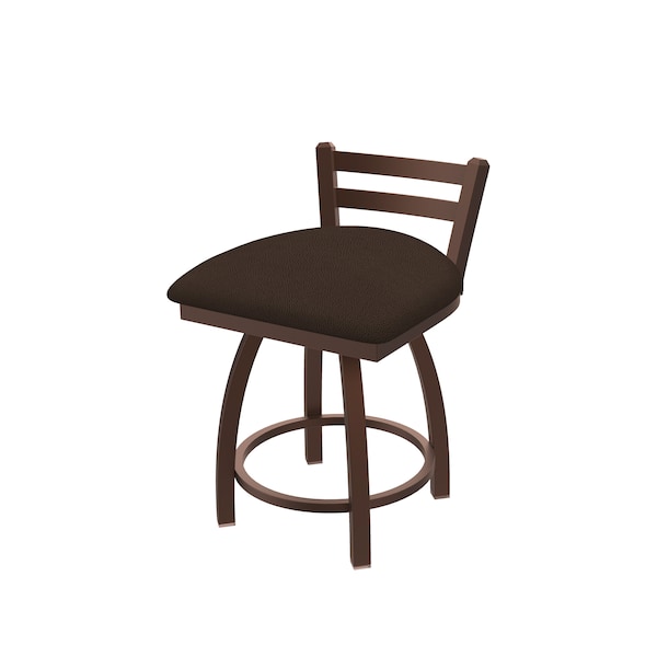 Holland Bar Stool Co 18" Low Back Swivel Vanity Stool, Bronze Finish, Rein Coffee Seat - 41118BZ025