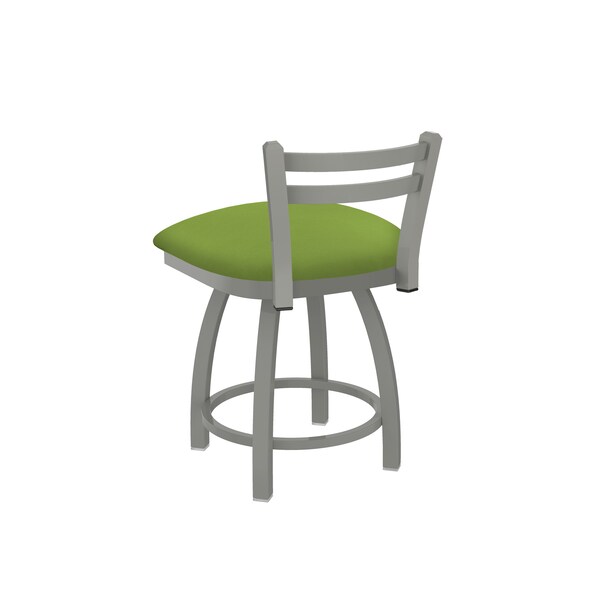 Holland Bar Stool Co 18" Low Back Swivel Vanity Stool, Nickel Finish, Canter Kiwi Green Seat - 41118AN009