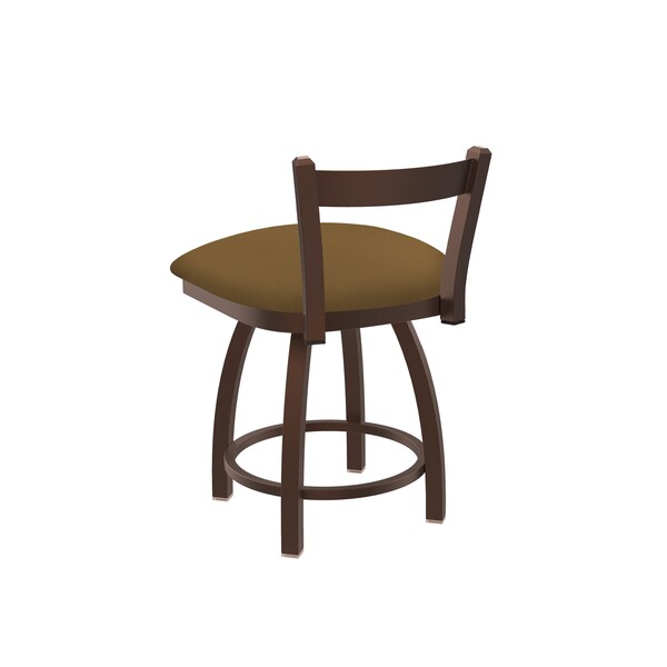Holland Bar Stool Co 18" Low Back Swivel Vanity Stool, Bronze Finish, Canter Saddle Seat - 82118BZ012