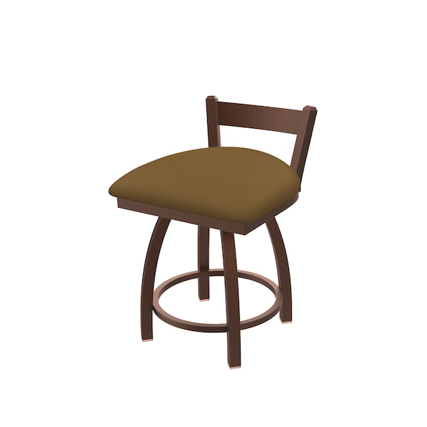 Holland Bar Stool Co 18" Low Back Swivel Vanity Stool, Bronze Finish, Canter Saddle Seat - 82118BZ012