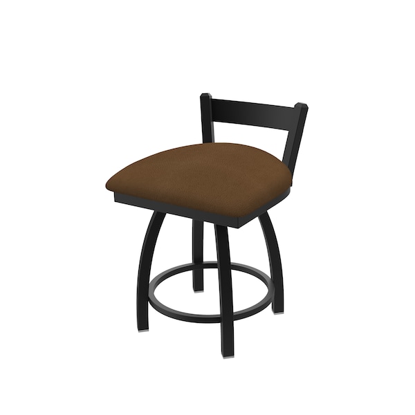 Holland Bar Stool Co 18" Low Back Swivel Vanity Stool, Black Wrinkle, Rein Thatch Seat - 82118BW026