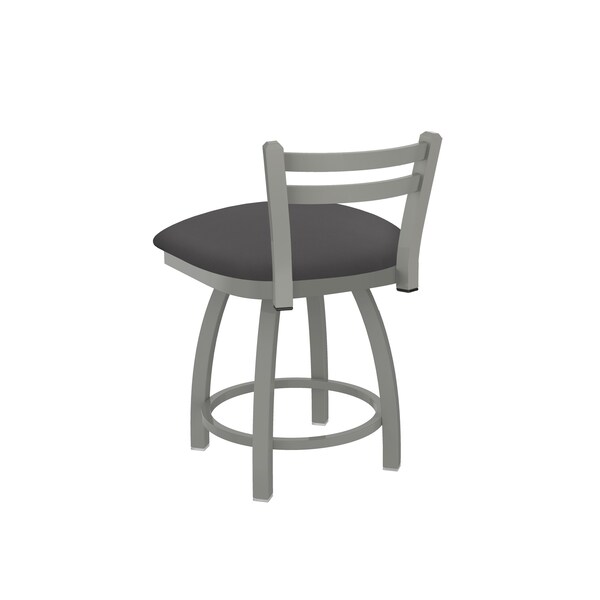 Holland Bar Stool Co 18" Low Back Swivel Vanity Stool, Nickel Finish, Canter Storm Seat - 41118AN004