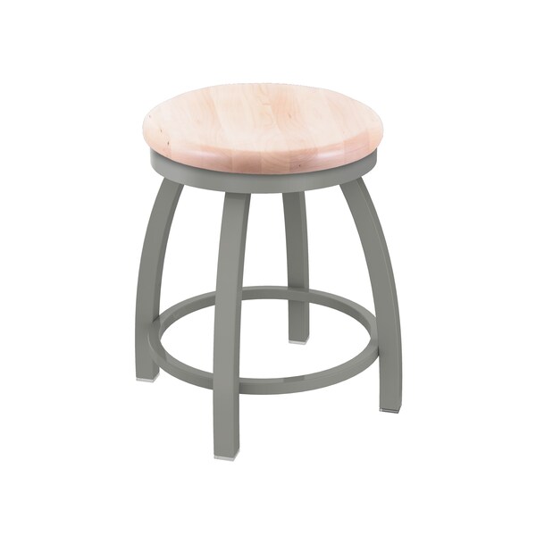 Holland Bar Stool Co 18" Swivel Vanity Stool, Nickel Finish, Nat Maple Seat - 80218ANNATMPL