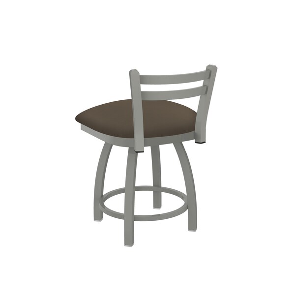 Holland Bar Stool Co 18" Low Back Swivel Vanity Stool, Nickel Finish, Canter Earth Seat - 41118AN006