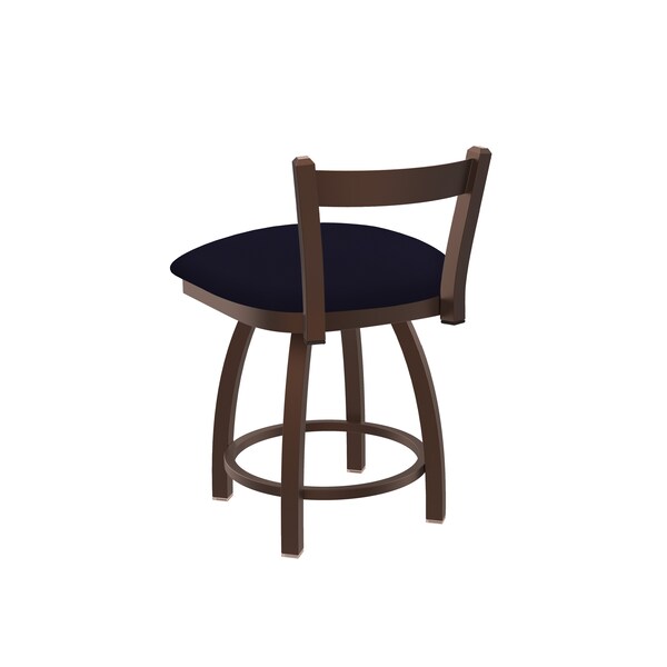 Holland Bar Stool Co 18" Low Back Swivel Vanity Stool, Bronze Finish, Canter Twilight Seat - 82118BZ002