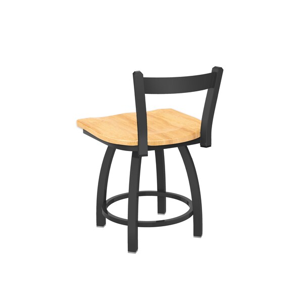 Holland Bar Stool Co 18" Low Back Swivel Vanity Stool, Pewter Finish, Nat Maple Seat - 82118PWNATMPL